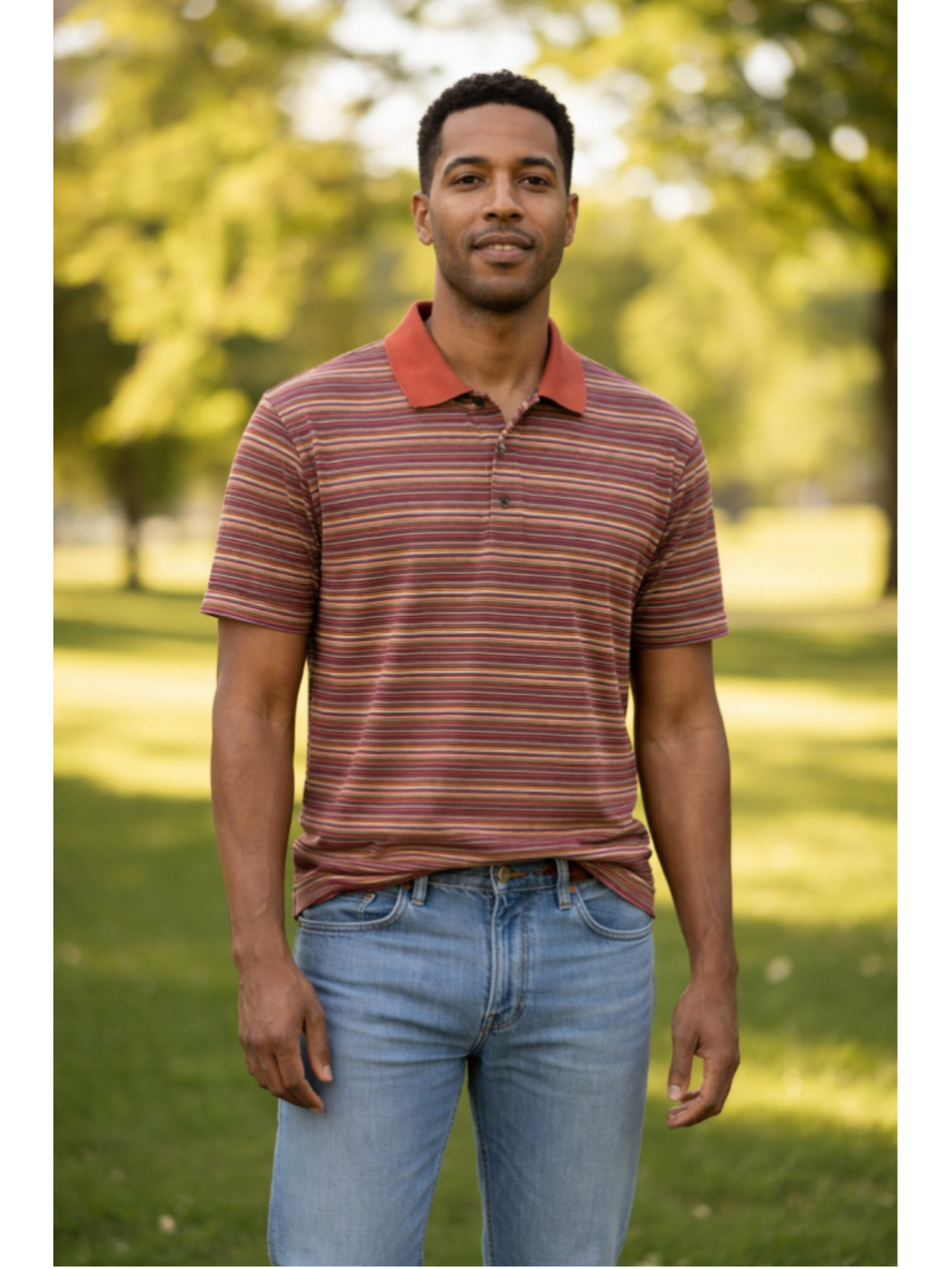Peter Millar Men's Double Mercerized Cotton Striped Polo Shirt - Size XXL